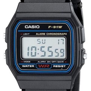 BRAND NEW! Casio F-91W Black Digital Chronograph Watch